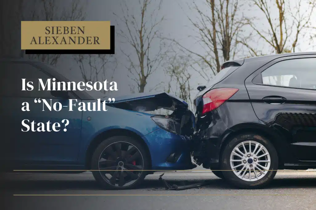 image of a car crash with the text "Is Minnesota a no fault state?"