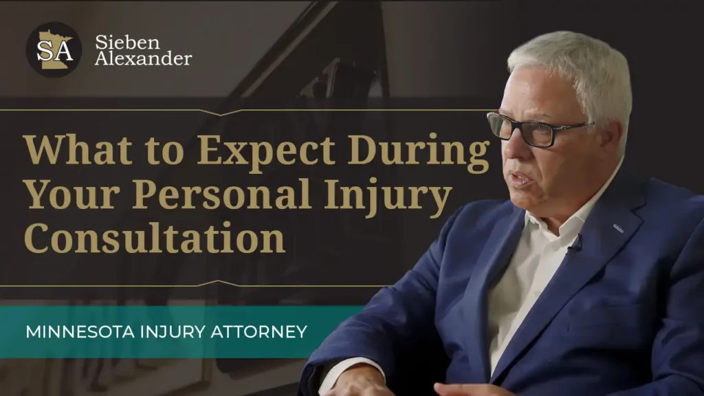 Video Thumbnail of Personal Injury Attorney John Sieben with the text What to Expect During Your Personal injury Consultation