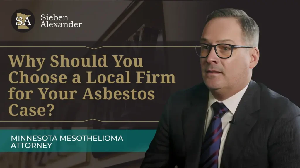 Video Thumbnail of Personal Injury Attorney Chad Alexander with the text Why Should You Choose a Local Firm for Your Asbestos Case