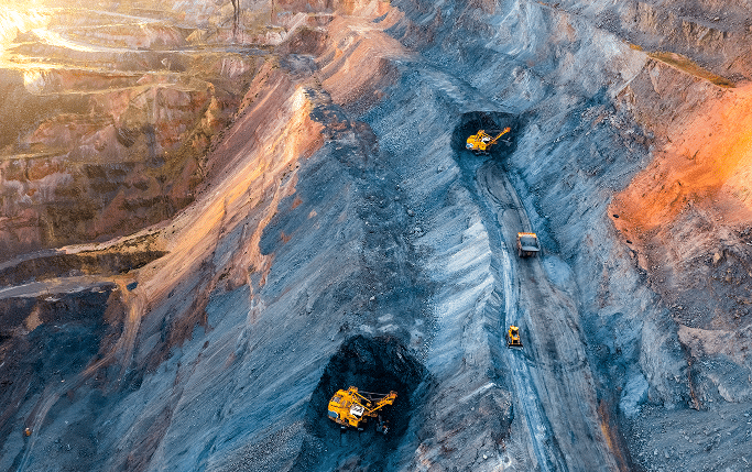 iron ore open pit from