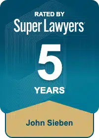Super Lawyers Awards celebrating John Sieben's 5 years