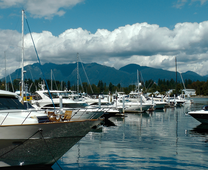 A marina with boats docked at it
