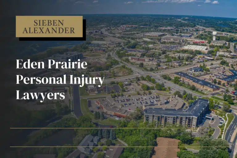 City view of Eden Prairie Minnesota with the text "Eden Prairie Personal Injury Lawyer"