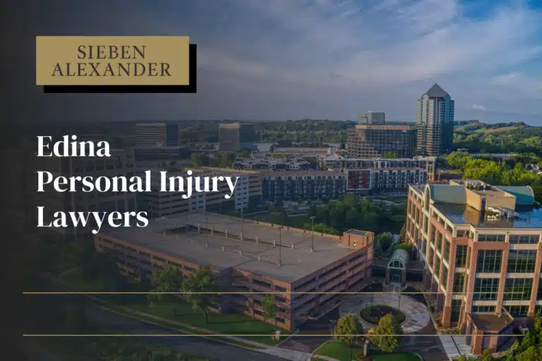 City view of Edina Minnesota with the text "Edina Personal Injury Lawyer"