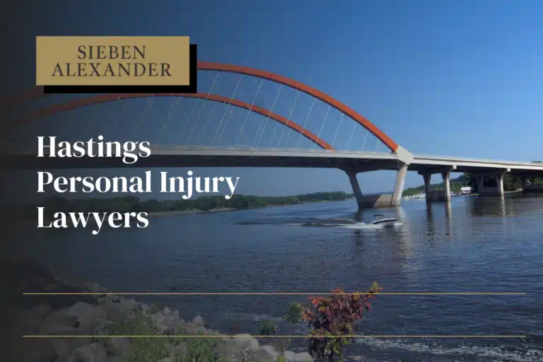 Bridge in Hastings, Minnesota with the text "Hastings Personal Injury Lawyer"
