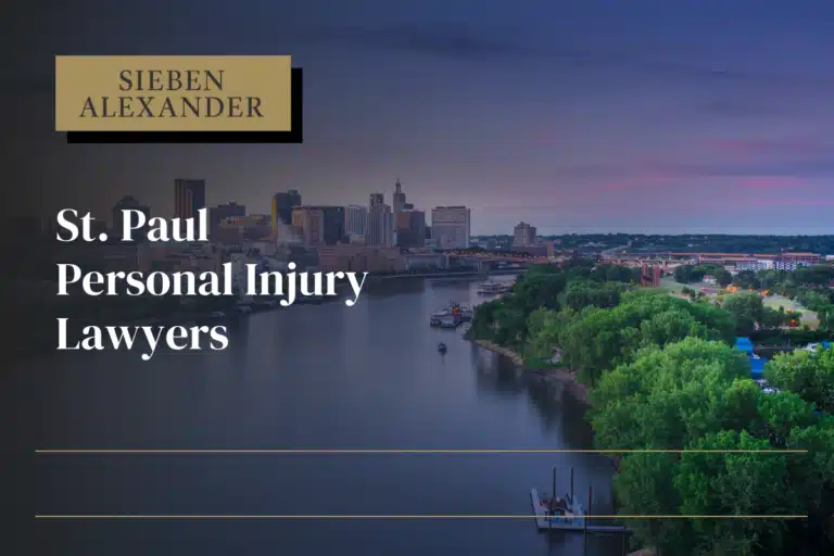 City view of St. Paul Minnesota with the text "St. Paul Personal Injury Lawyer"